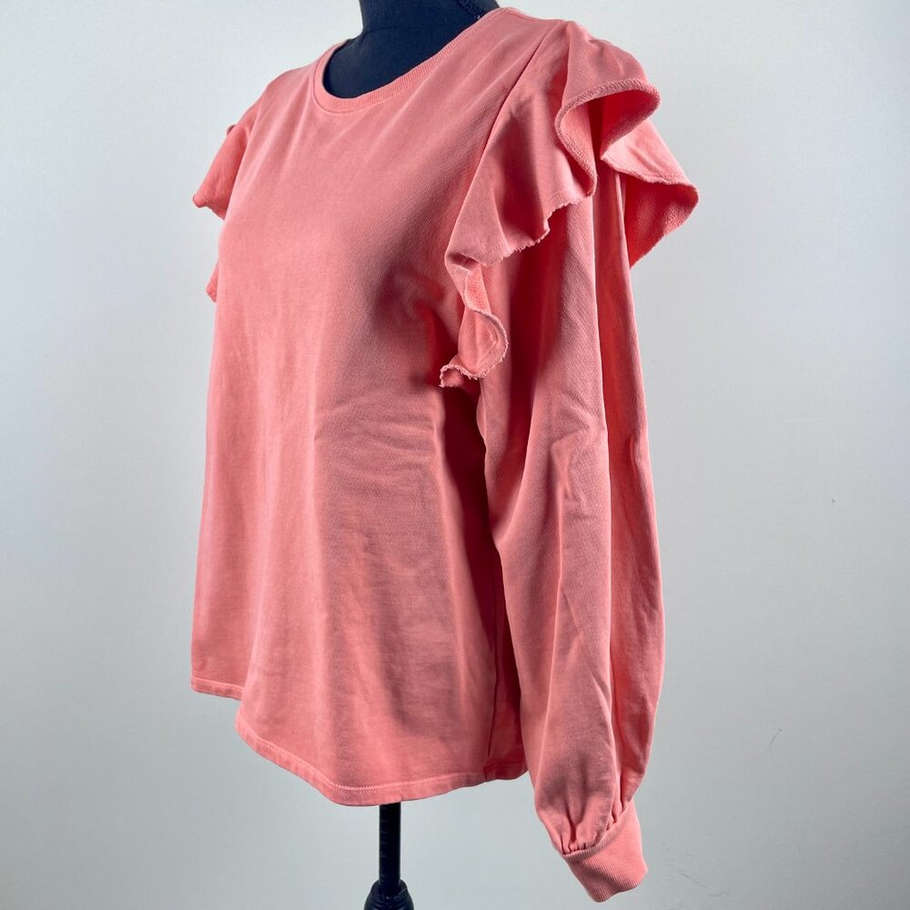 Universal Thread Good Co. Coral Ruffle sweatshirt Size M - Picture 2 of 9